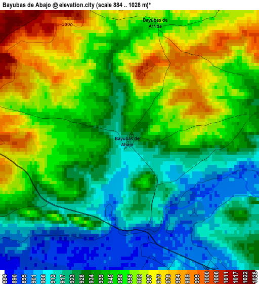 Bayubas de Abajo elevation map