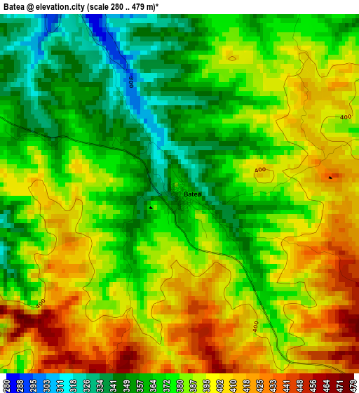 Batea elevation map
