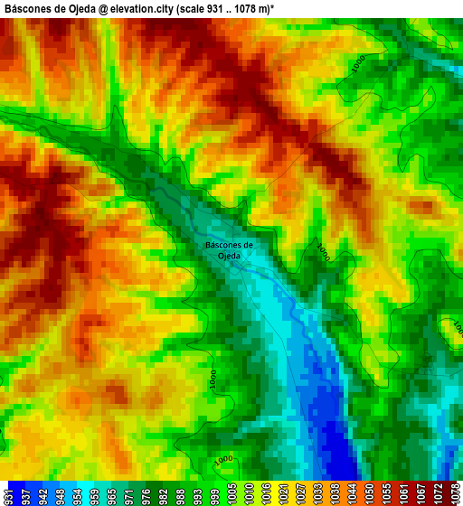 Báscones de Ojeda elevation map