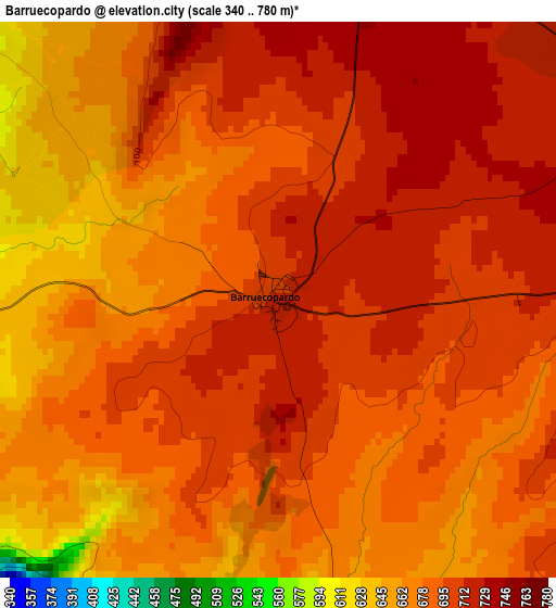 Barruecopardo elevation map