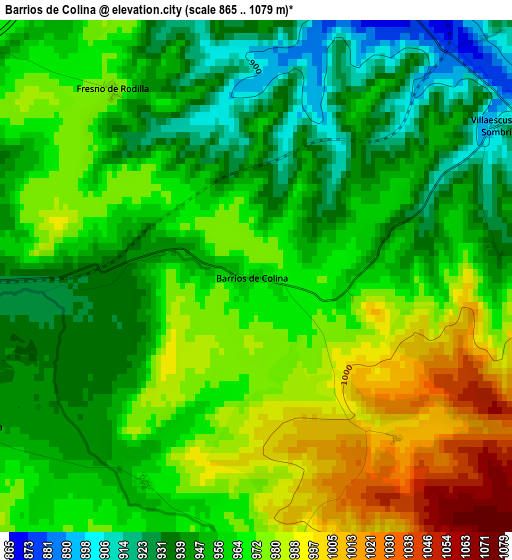 Barrios de Colina elevation map