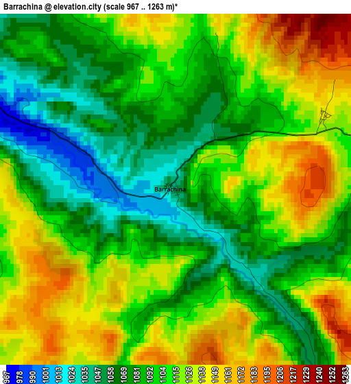 Barrachina elevation map