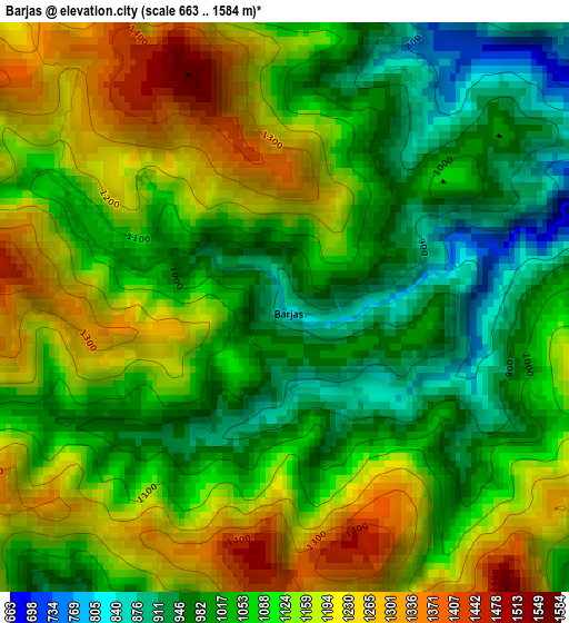 Barjas elevation map