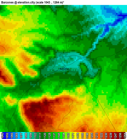 Barcones elevation map