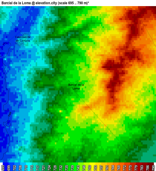 Barcial de la Loma elevation map