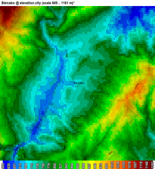 Bárcabo elevation map