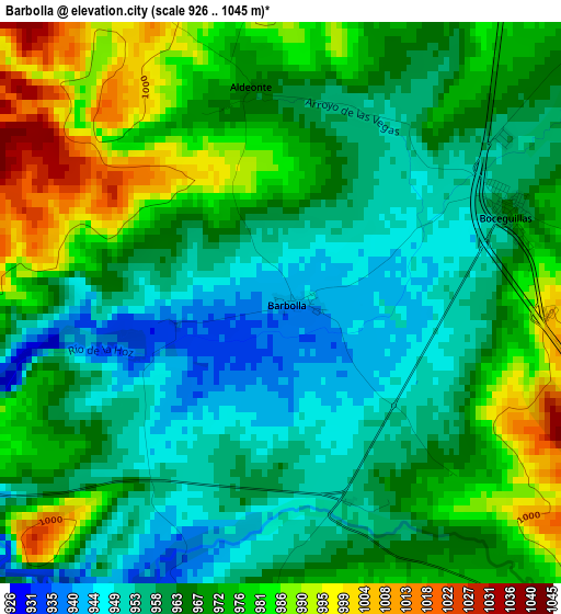 Barbolla elevation map