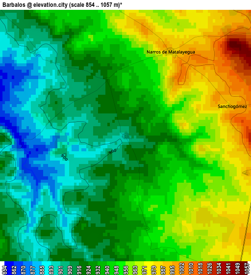 Barbalos elevation map