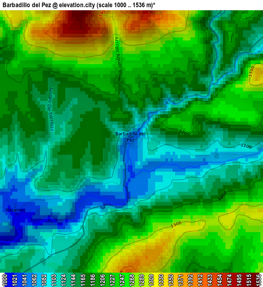 Barbadillo del Pez elevation map