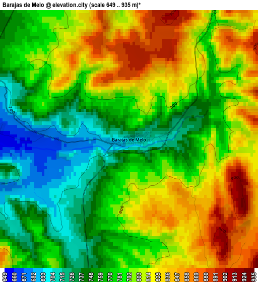 Barajas de Melo elevation map