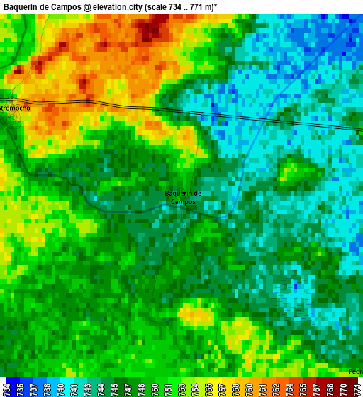 Baquerín de Campos elevation map