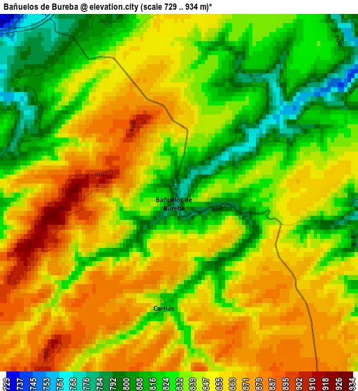 Bañuelos de Bureba elevation map