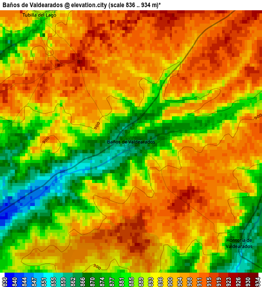 Baños de Valdearados elevation map