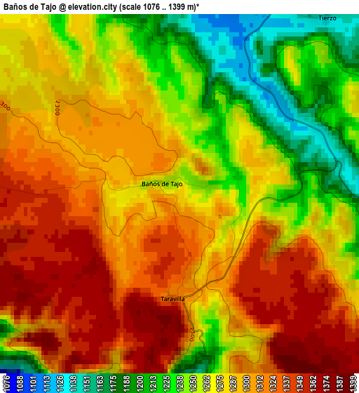 Baños de Tajo elevation map