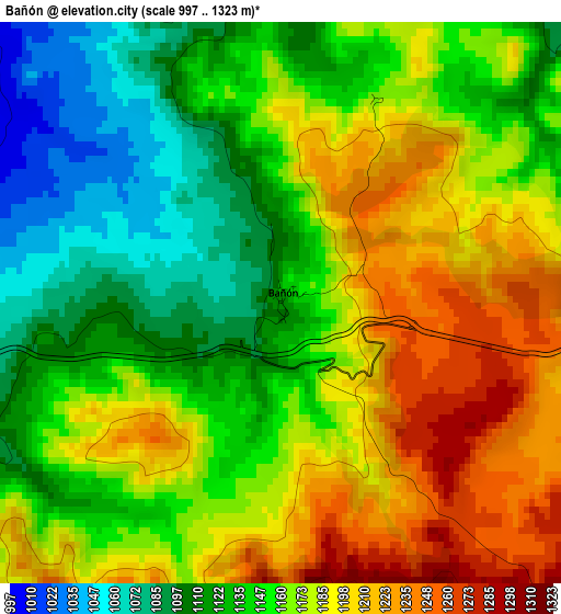 Bañón elevation map