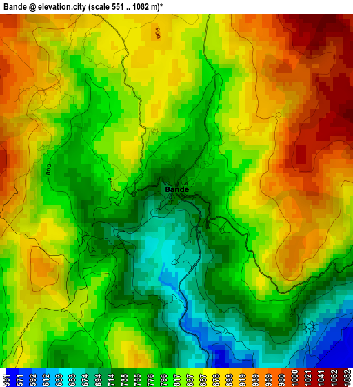 Bande elevation map