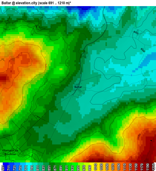 Baltar elevation map