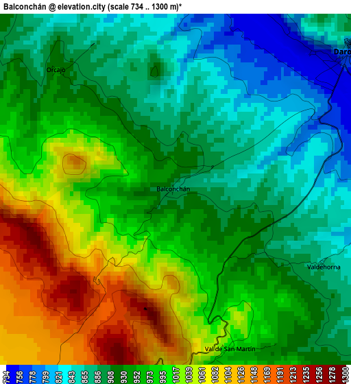 Balconchán elevation map