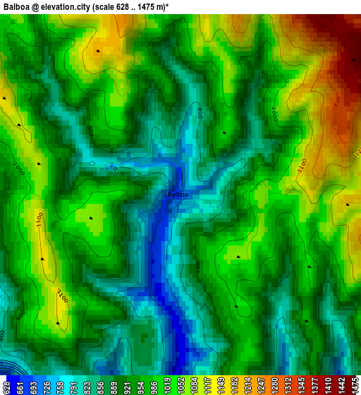 Balboa elevation map