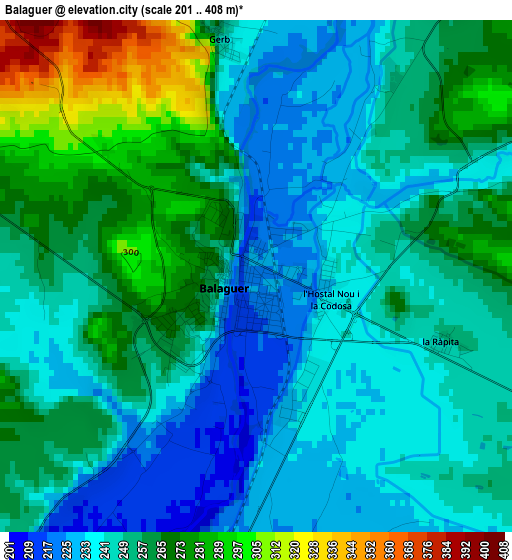 Balaguer elevation map