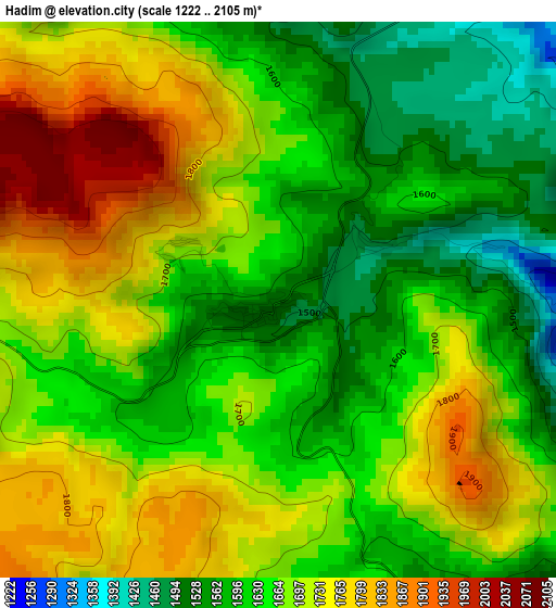 Hadim elevation map