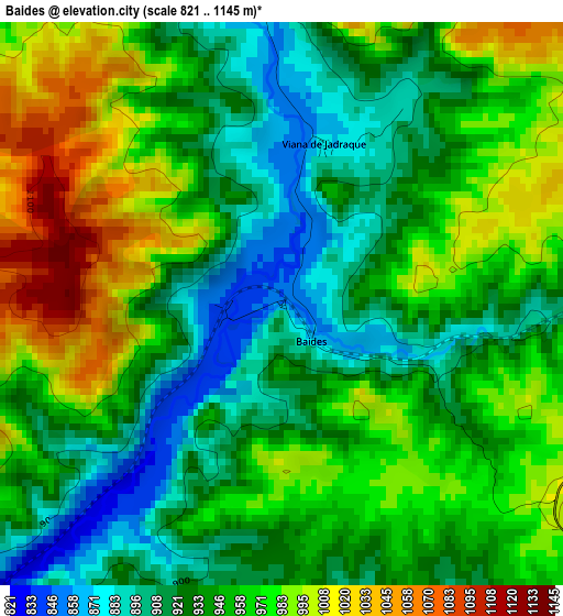 Baides elevation map