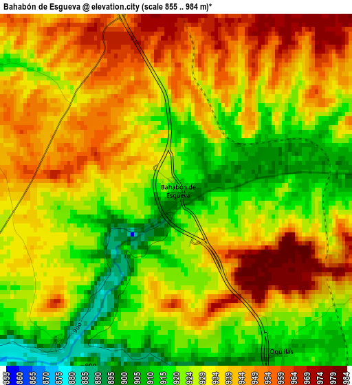 Bahabón de Esgueva elevation map