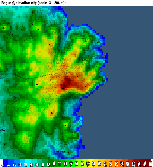 Begur elevation map