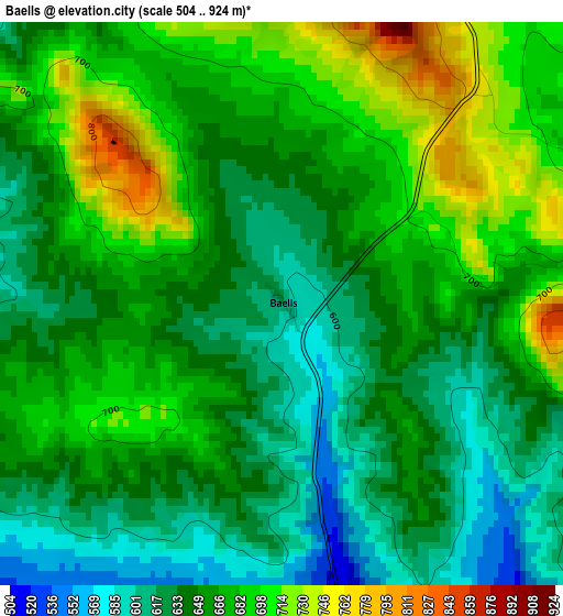 Baells elevation map