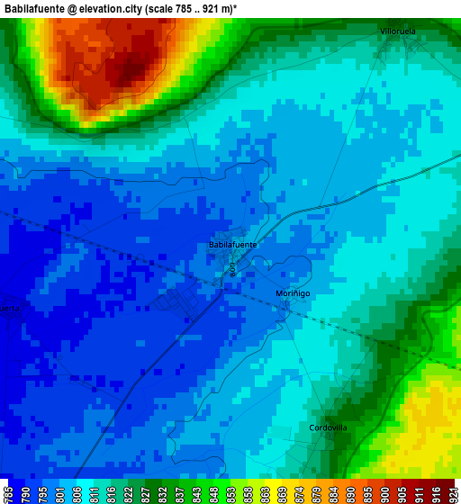 Babilafuente elevation map