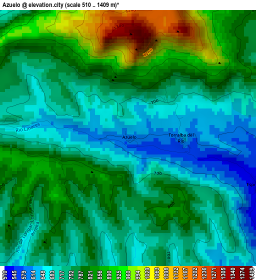 Azuelo elevation map