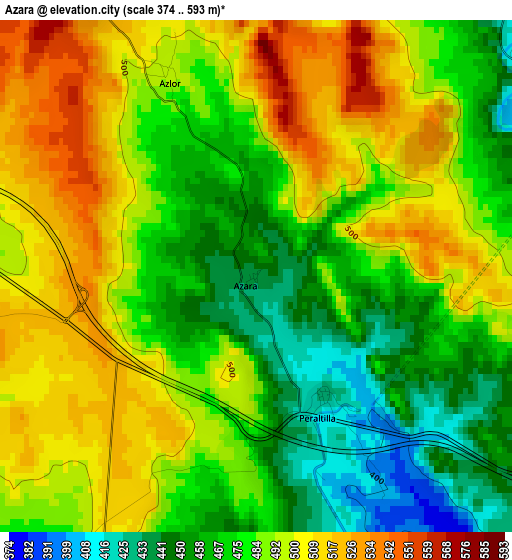 Azara elevation map