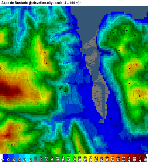 Axpe de Busturia elevation map