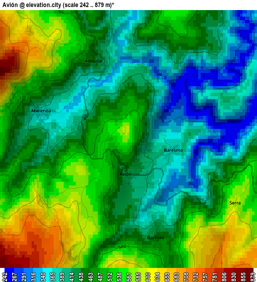 Avión elevation map