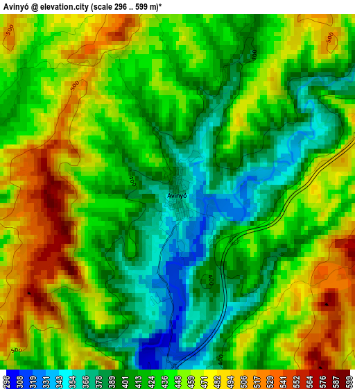 Avinyó elevation map