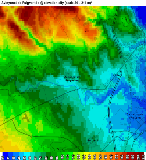 Avinyonet de Puigventós elevation map