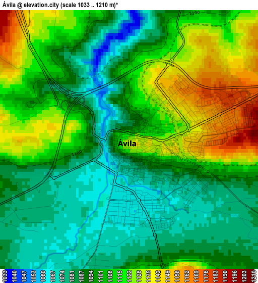 Ávila elevation map