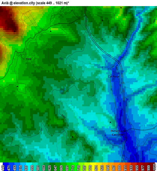 Avià elevation map