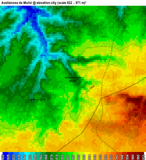 Avellanosa de Muñó elevation map