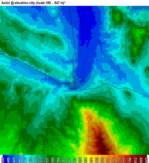 Autol elevation map