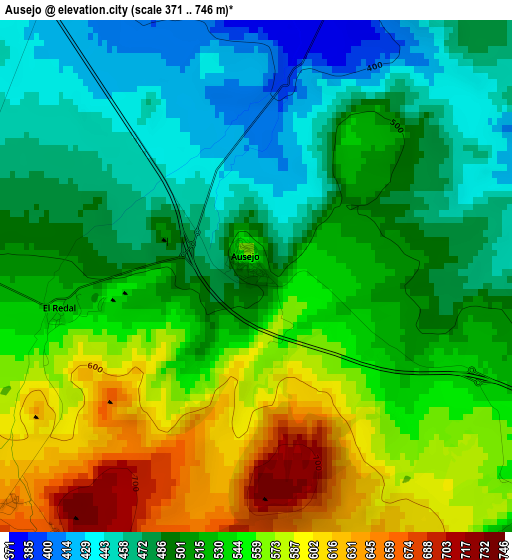 Ausejo elevation map