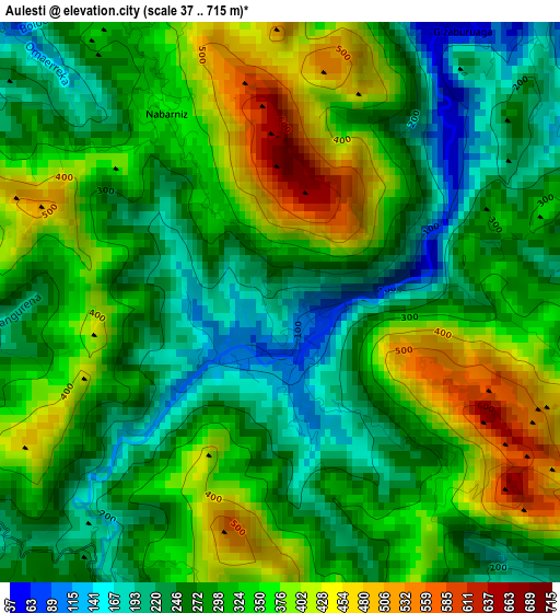 Aulesti elevation map