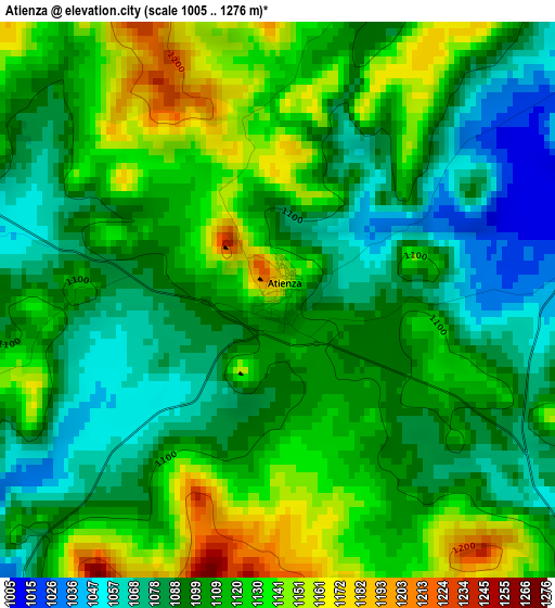 Atienza elevation map