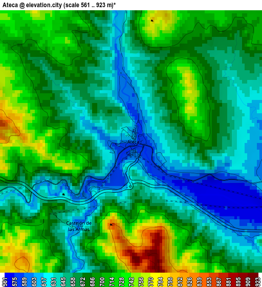 Ateca elevation map