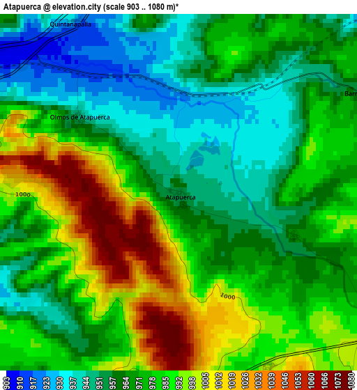 Atapuerca elevation map