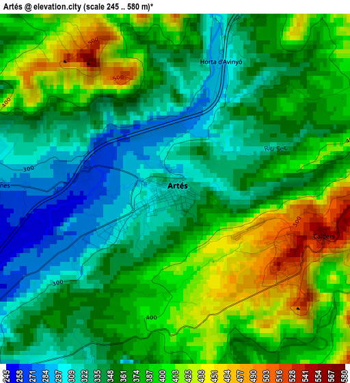 Artés elevation map