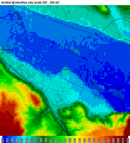 Arrúbal elevation map