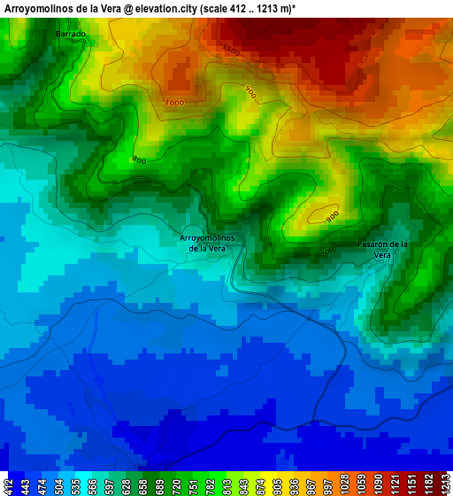 Arroyomolinos de la Vera elevation map