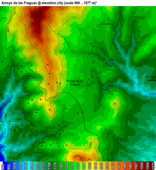 Arroyo de las Fraguas elevation map