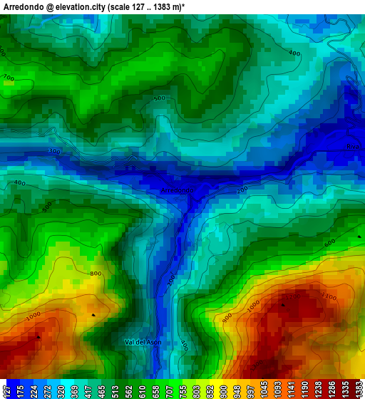 Arredondo elevation map